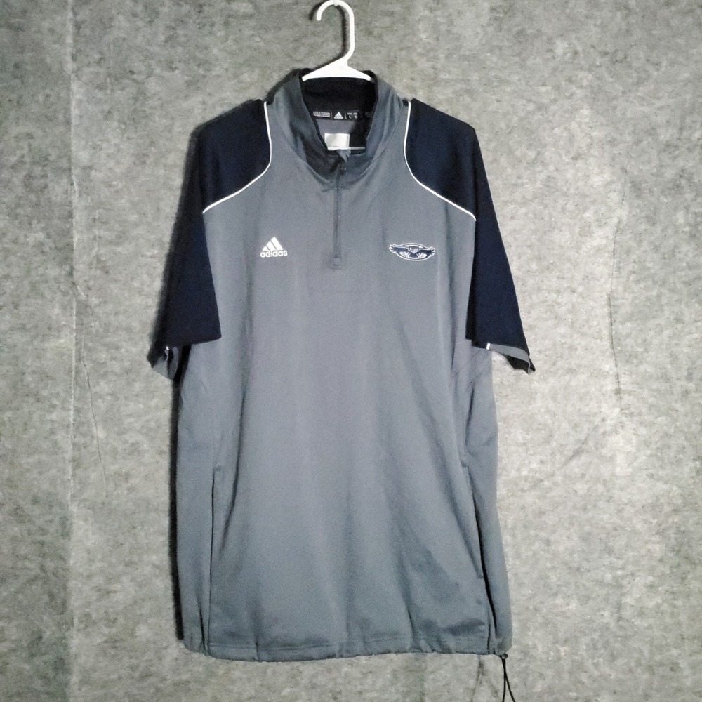 Adidas‎ Pullover Jacket Mens Large Gray Blue Short Sleeve Florida Atlantic NCAA